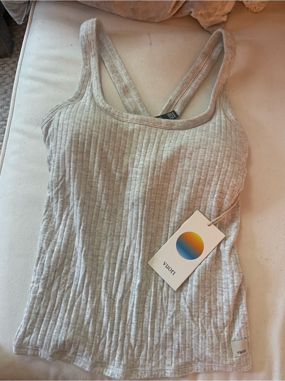 Vuori Women's Ribbed Plie Tank Top - Light Heather Gray